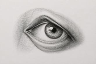 draw a realistic eyes with pencil