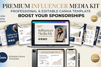 design influencer media kits, sponsorship decks, personal branding materials
