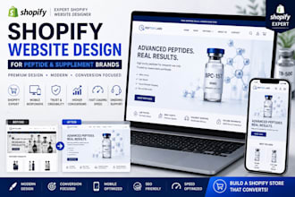 design a professional shopify peptide or supplement website