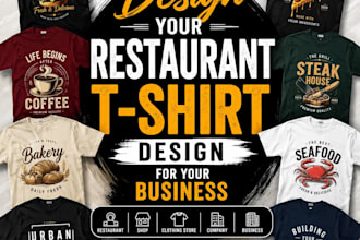 design professional staff t shirts for restaurants and stores