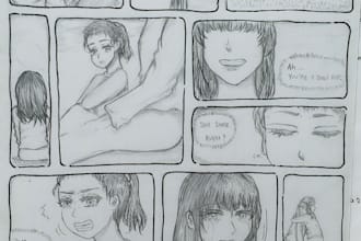 draw comic and illustration style pencil sketch