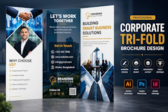 create professional eye catching bi fold tri fold brochure and flyer design