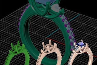 design 3d cad jewellery model for rings, pendants and custom jewelry