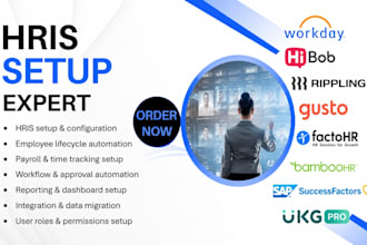 setup hris workday hibob rippling gusto factohr bamboohr successfactors ukg pro