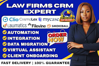 setup clio automation lawmatics cosmolex filevine mycase smokeball law firms crm