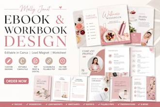 design workbook, canva ebook, lead magnet, ebook formatting, report and PDF