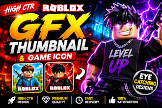 make high CTR roblox gfx thumbnail and game icon