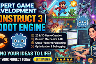 develop 2d games in construct 3 and godot engine