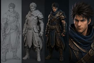 3d wearable cosplay armor,3d game character unreal character stylized character