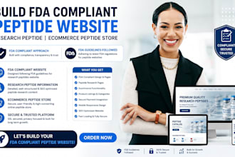 build fda compliant peptide website, research peptide, ecommerce peptide store