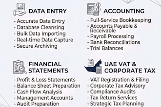 do data entry in online erp systems, uae vat and corporate tax filings