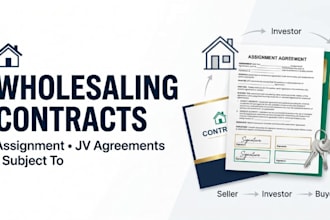 draft real estate wholesaling contracts, assignment, and jv agreements