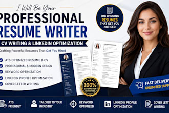 be your professional resume writer and linkedin expert