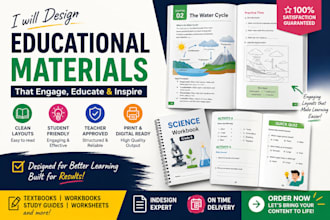 do professional science workbook textbook worksheet indesign educational layout
