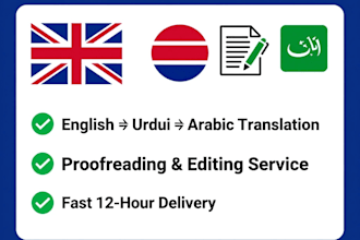 proofread, translate and edit of english, urdu and arabic