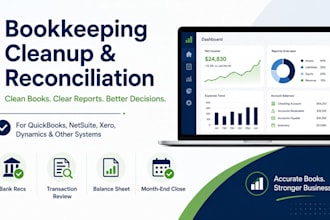 quickbooks cleanup, bookkeeping and bank reconciliation