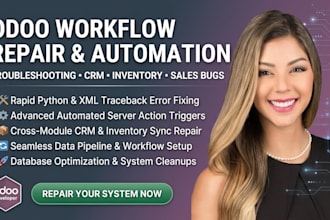 setup odoo workflow automation troubleshooting crm inventory sales bugs repair
