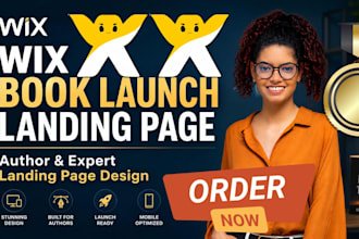 design stunning sales direct wix landing page website for authors book launch