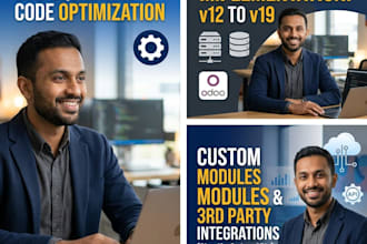 develop, customize, and migrate odoo v12 to v19,