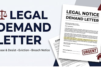 draft a strong legal demand letter, eviction notice, or cease and desist