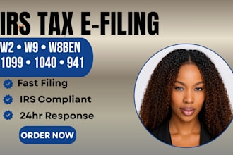 efile form w2, w9, w8ben, 1099, 941, 940, 944, 1040 forms