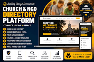 create church ngo and community directory website platform