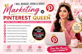 manage grow and boost marketing as pinterest queen