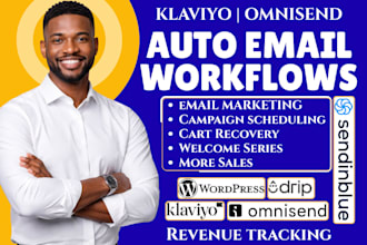 set up wordpress ecommerce email flows klaviyo drip campaign omnisend sendiblue