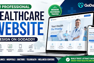 godaddy healthcare website, telehealth, telemedicine, clinic, hospital website