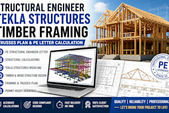 do pe structural engineer letter, tekla structures, timber framing, trusses plan