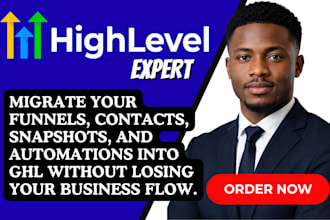 migrate your website, funnel, contacts, snapshots and automation to gohighlevel