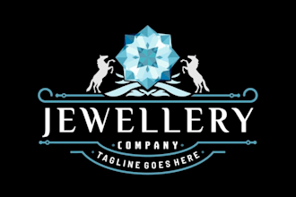 make wonderful vintage jewelry logo design with business service