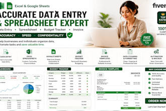 create custom excel budget google spreadsheet data entry budget tracker invoice