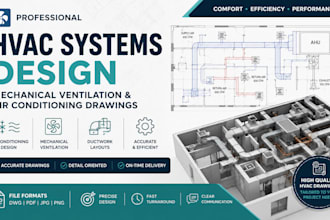 design hvac systems, mechanical ventilation and air conditioning drawings