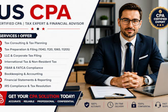 be CPA tax accountant for tax consulting, tax filing, planning international tax