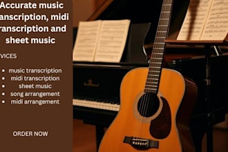 do accurate music transcription, midi transcription and sheet music