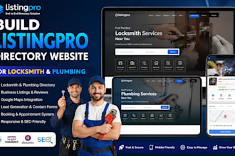 build listingpro directory website for locksmith and plumbing