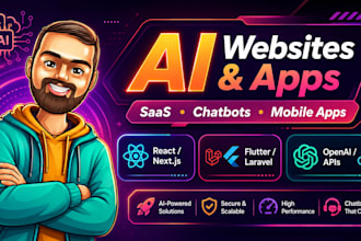 create ai websites, ai mobile apps, ai saas platforms and chatbots
