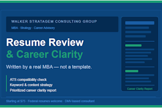 review your resume and deliver a career clarity report