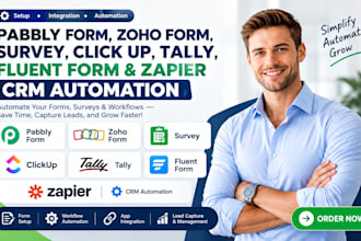 pabbly form zoho form survey click up tally  fluent form zapier crm automation