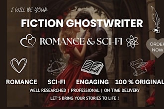 be your fiction ghostwriter for romance and sci fi ebooks