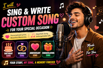 sing write custom birthday anniversary wedding congratulations song