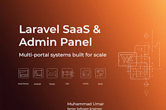 build your laravel saas backend, admin panel, or multi portal web application