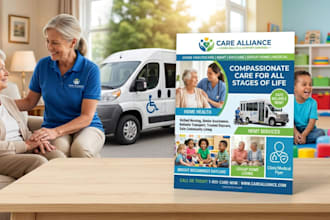 design home healthcare flyer, daycare, group home flyer medical and nemt flyer