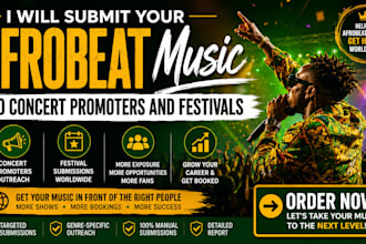 submit your afrobeat music to concert promoters and festivals