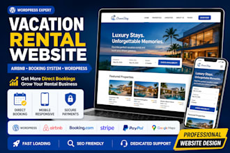 design a vacation rental, airbnb, and property management website