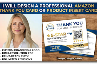 design premium amazon thank you card product insert card