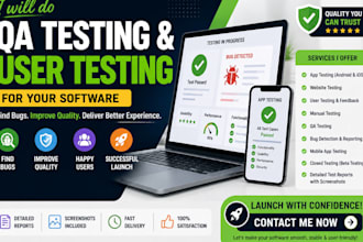 do QA testing and user testing for your software