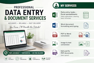 do data entry, word formatting and PDF to word conversion