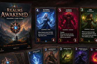 design custom trading card game design collectible cards and card mockups